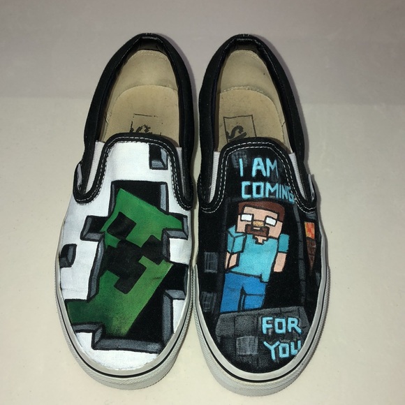 Vans Custom Minecraft Slip On Shoes - Picture 2 of 10